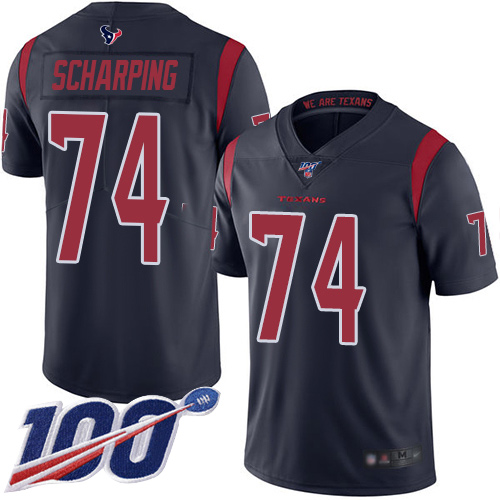 Houston Texans Limited Navy Blue Men Max Scharping Jersey NFL Football #74 100th Season Rush Vapor Untouchable->houston texans->NFL Jersey